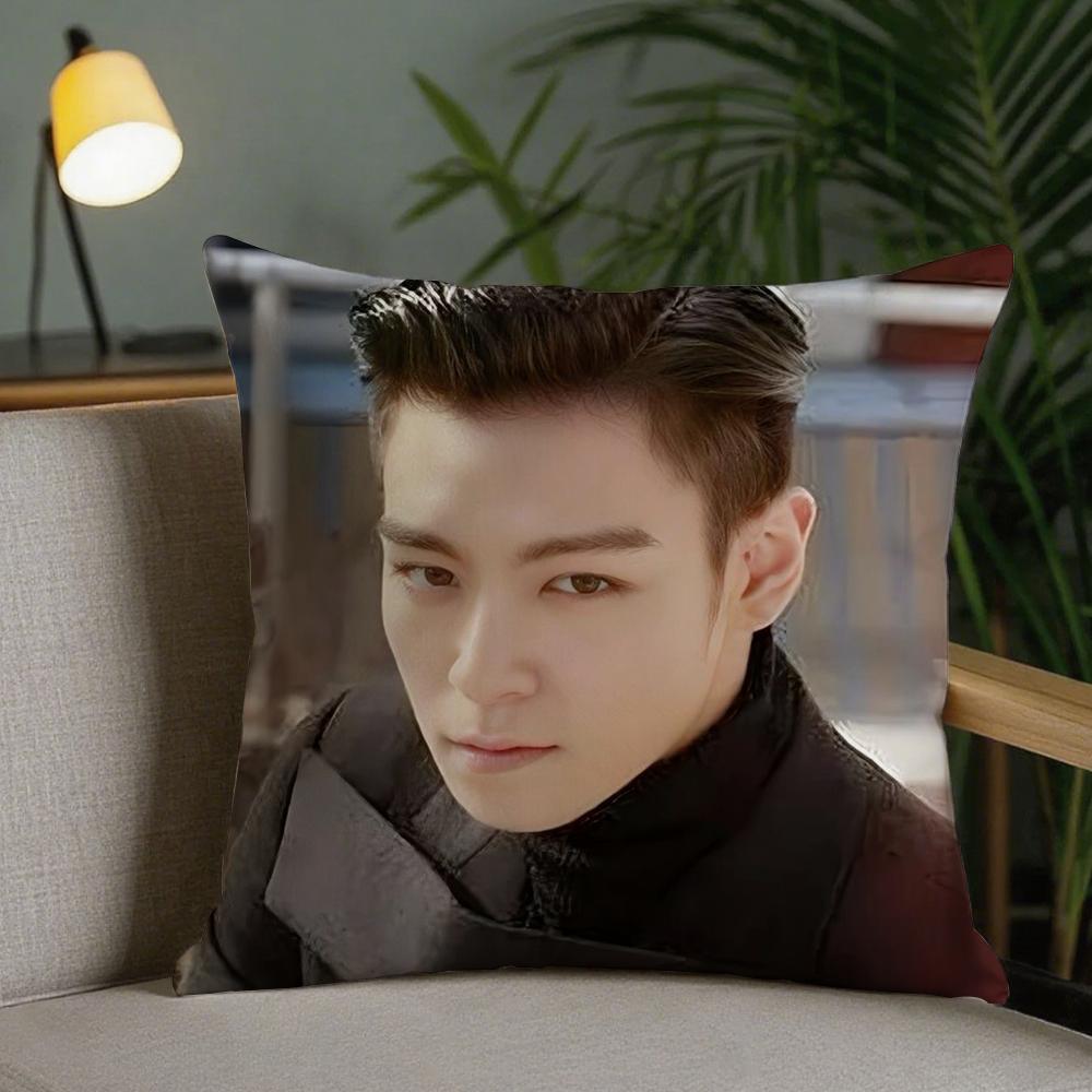 Top Bigbang Choi Seung-Hyun Pillow Case Square Pillowcase Double-Sided Printing Short Plush Sofa Cushion Bedroom Bedside