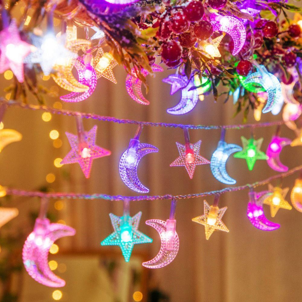 

5M Star Moon Light String Beautiful Atmosphere Lamp Easy To Install Led Fairy Lights Courtyard Style 4