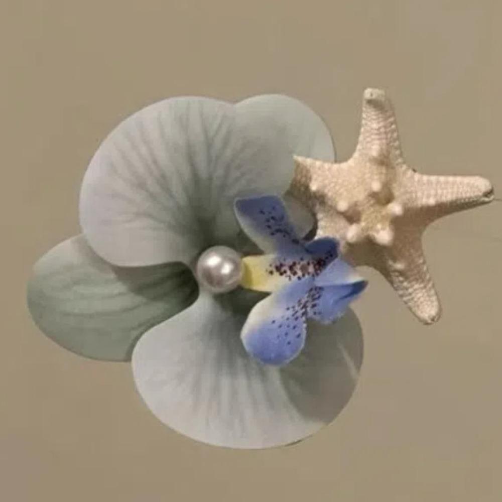 Sweet Orchid Flower Hairpin Korean Style Women Side Clip Starfish Hair Clip Holiday