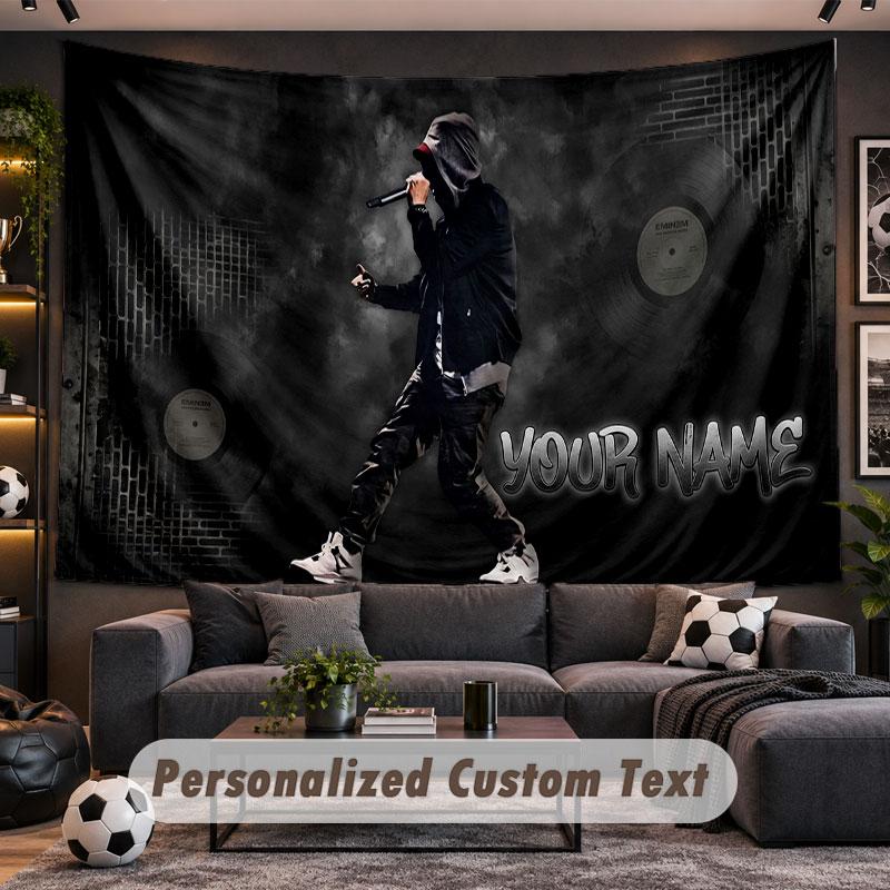 Wall Hanging Tapestry Custom NameEminem Pattern Personalized Printed Fabric Wall Decor