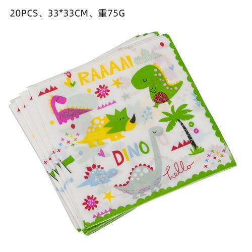 Cartoon Dinosaur Theme Cake Toppers Cute Dino Balloon Decorations Banner Tableware Set Birthday Party Supplies Baby Shower Favor