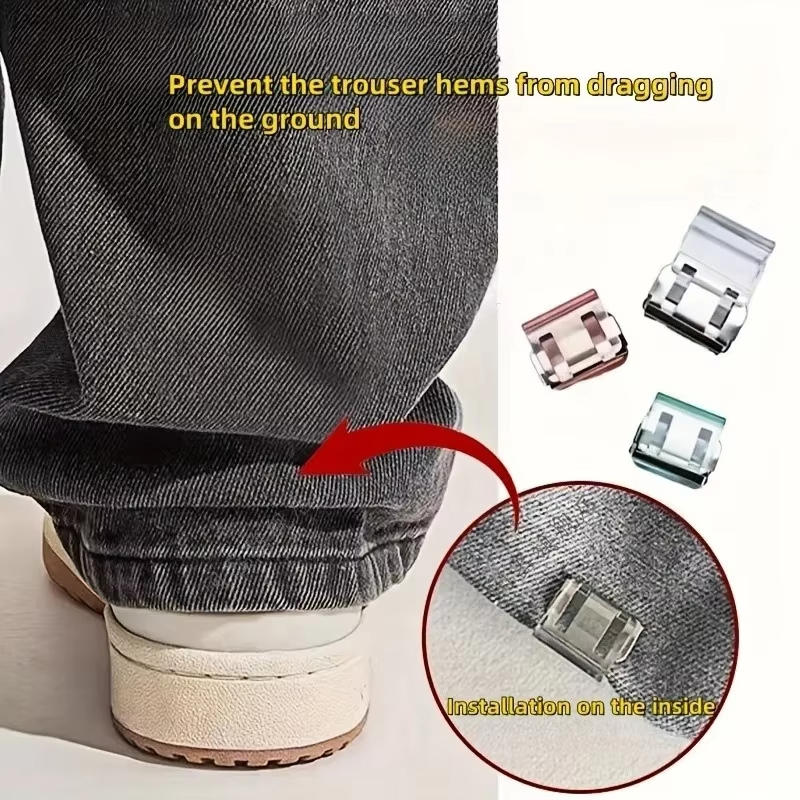 10PCS Detachable Anti Sliding Trouser Clip Invisible No Sew Concealment Buckle For DIY Sewing Craft Leg Shortening Clips