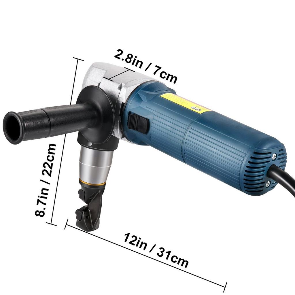 Electric Metal Nibbler 625W Nibbler Metal Cutter 1000RPM High Speed Rotor Metal Nibbler 220V w Replaced Blades Storage Case Sheet Metal Nibbler for