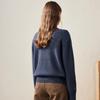 Komengboka Women's Embroidered Thickened Crew Neck Wool Sweater