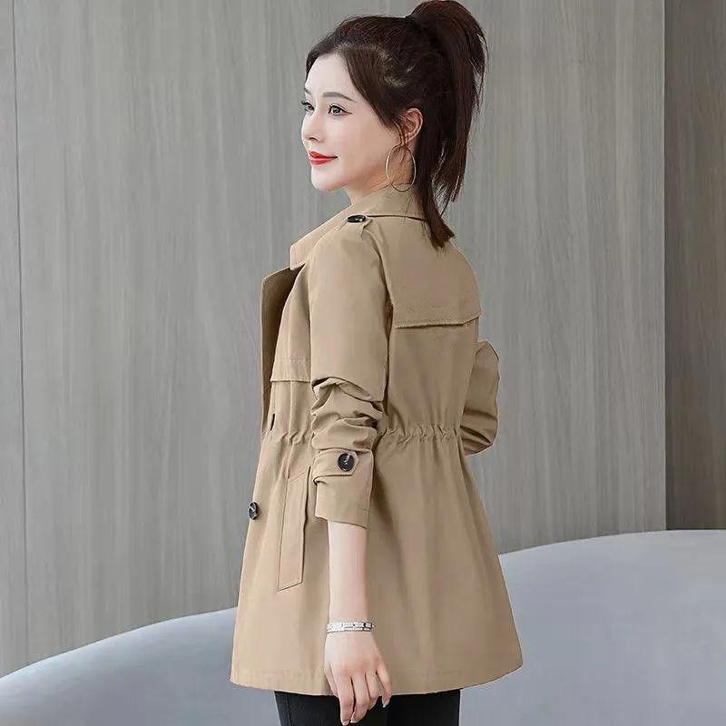 February & August 2025 Women's Short Trench Coat - Stylish, Slimming, Petite Mid-Length for Spring
