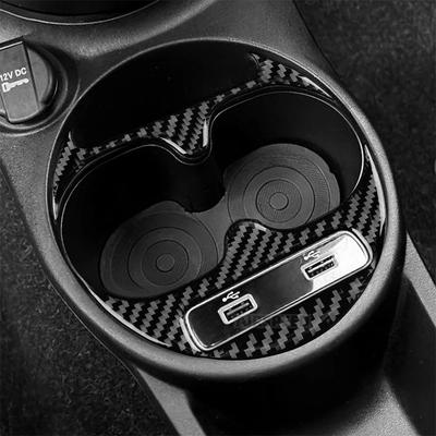 Prawdziwa Miękka Naklejka Ramki Uchwytu na Kubek z Włókna Węglowego Do Fiat 500/Abarth 595/695 2016 2017 2018 2019 2020 2025 2025 2025 2025 LHD RHD