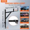 Truck Rack, 19-34inch Extendable Truck Ladder Rack, 38.6"-43.6" Adjustable Height, 250 lbs Capacity Steel Ladder Rack for Truck, Heavy Duty Truck Bed