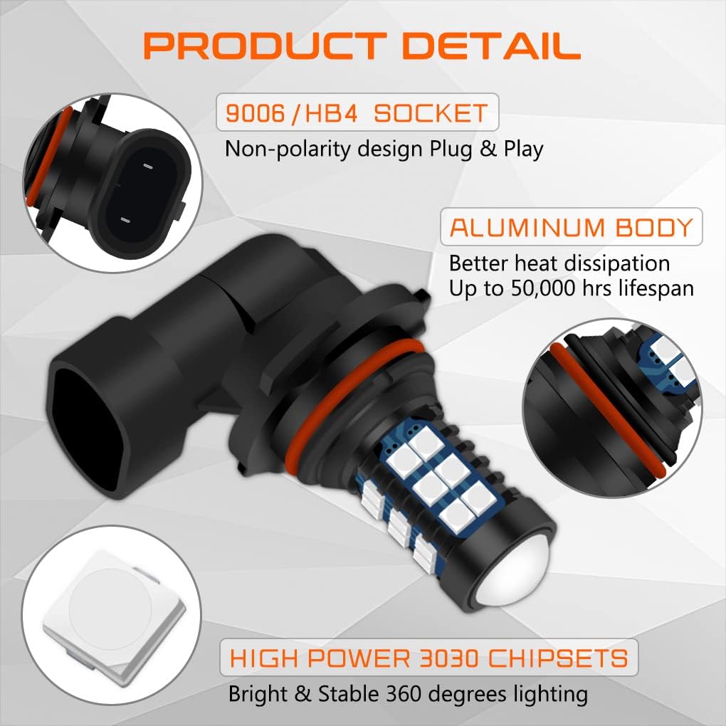 GLOFE 9005 9006 HB3 HB4 LED-lampa 10000K Djupblå H10 Extremt Superljus