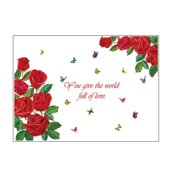 Flower Wall Decal Removable Peel And Stick PVC Stickers Colorful Rose/Morning Glory