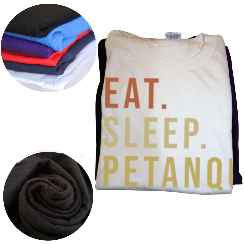 Lustige Eat Sleep Petanque Repeat Grafik T-Shirts Herren Damenmode Lässiges T-Shirt 100% Baumwolle Lockeres Übergroßes T-Shirt