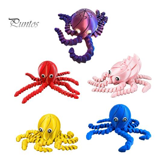 3D Printed Animal Model Octopus Toy, Articulated Figurine with Movable Joints, Fidget Toy Stress Relief Sea for Kids Adults Joints