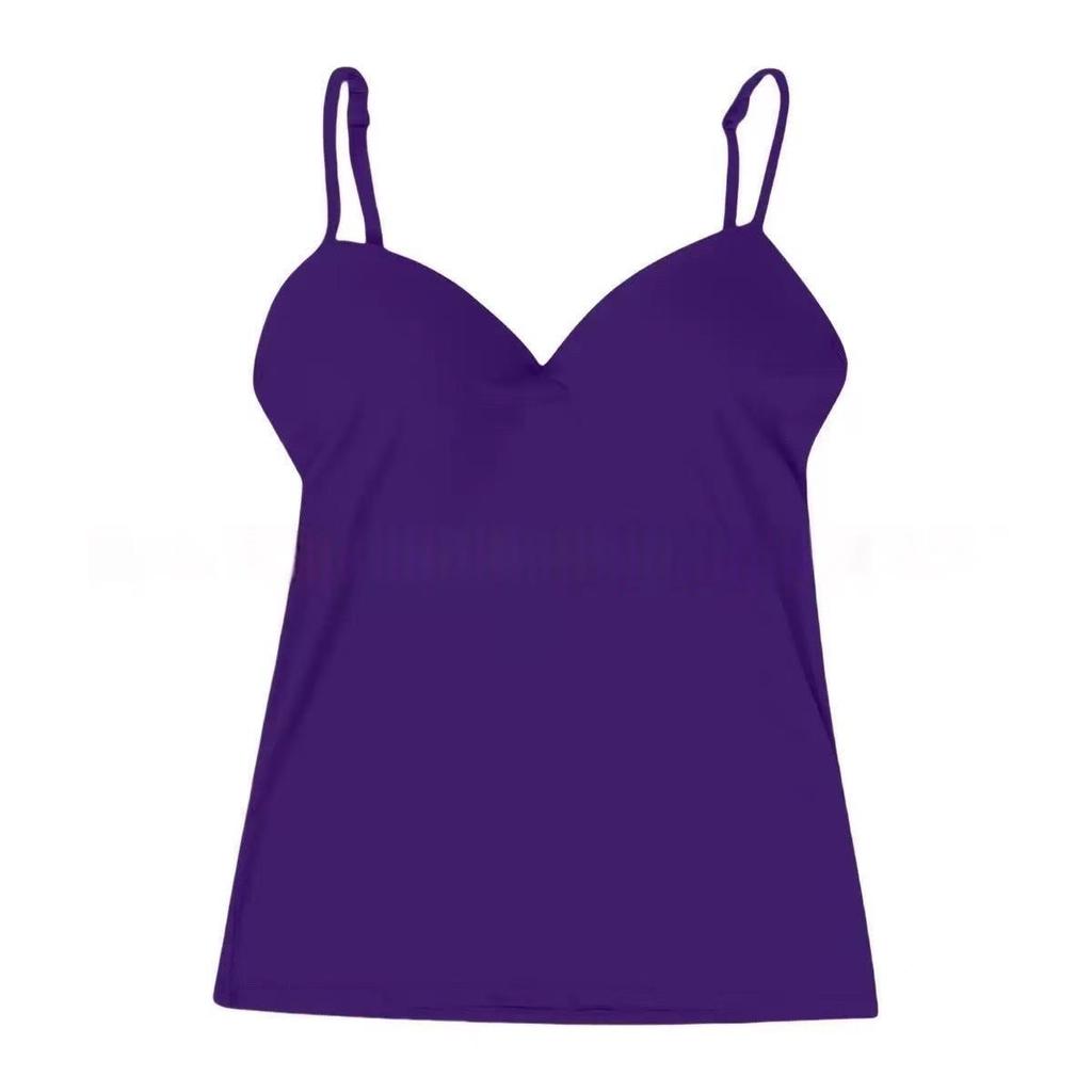 Plus-Size Women's Backless V-Neck Modal Camisole with Built-in Bra for Yoga