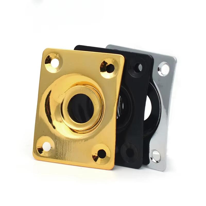 Square Metal Guitar Output Jack Plate Socket Cover Replacement Part For Electric Guitar Accessories