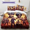 Tokyo Ghoul Vzor Povlečení Sada Prošívaných Dek Quilt Cover Povlak na Polštář Domácí Narozeninový Dárek(1 * povlak na peřinu + 2 * povlak na polštář, bez jádra)