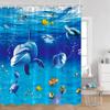 Ocean Animals Shower Curtains Undersea Tropical Fish Dolphins Coral Under Sea Home Decorations Summer Bath Curtains With Hooks