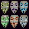 Ohromující LED maska na Halloween s designem V jako Vendeta Anonymous