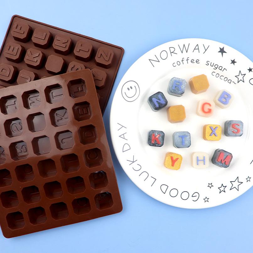 26 Alphabet Cake Decor Fondant Mold Ice Cube Making Mold Letters Silicone Mold DIY Chocolate Cookies Pastry Desserts Baking Tool