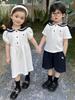Summer Boys' Sailor Collar & Girls' Academy Style Dress Set - Children's Trendy Sibling Outfits.