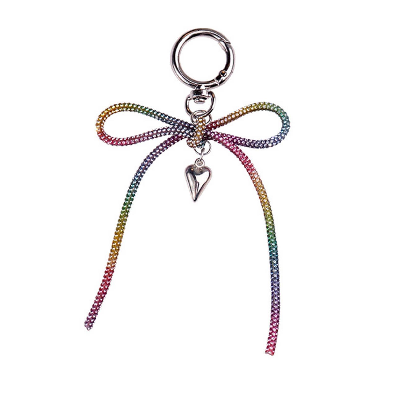 

Уникальный брелок в форме банта, индивидуальные брелоки со стразами, украшения для сумок, удобные подвески, украшения для сумок разноцветный
