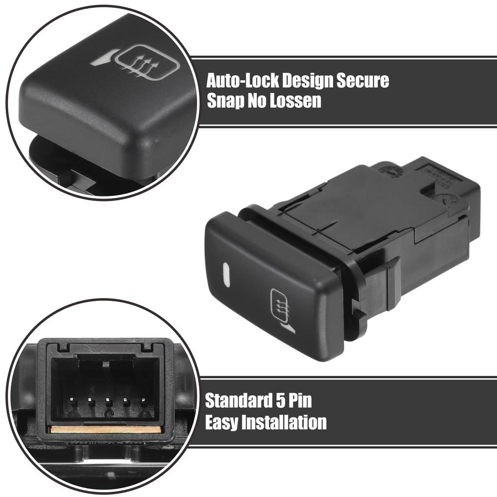 X AUTOHAUX Toyota Compatible Alphard ANH10 Hole Expansion Port Switch Rear View Mirror Heating Switch with Wire 1 Set