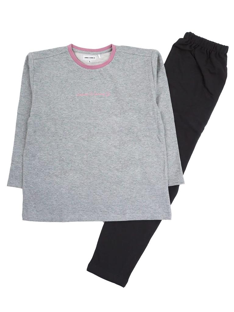 Gunze CI Comme CA Cotton Long Mini Gray Women's 100% Loungewear, Sleeves, Pants, Fleece,