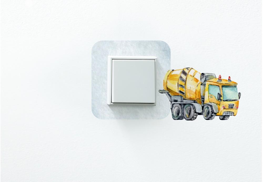 Protective Sticker for the Switch in a Child' Room - Concrete Mixer