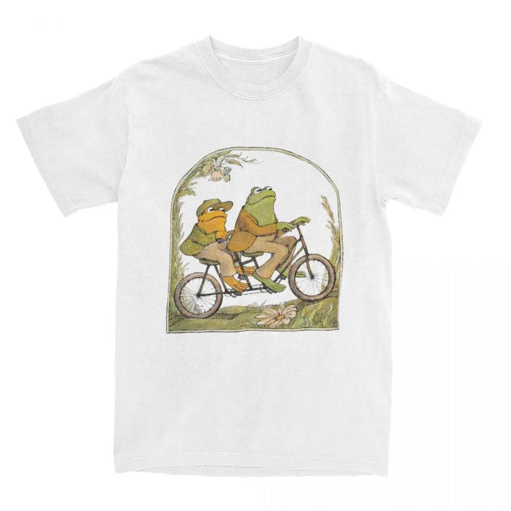 Kikker En Pad T-shirt Strandhuisje Core Vintage T-shirts Puur Katoen Trendy T-shirt Voor Mannen Korte Mouwen Casual T-shirts