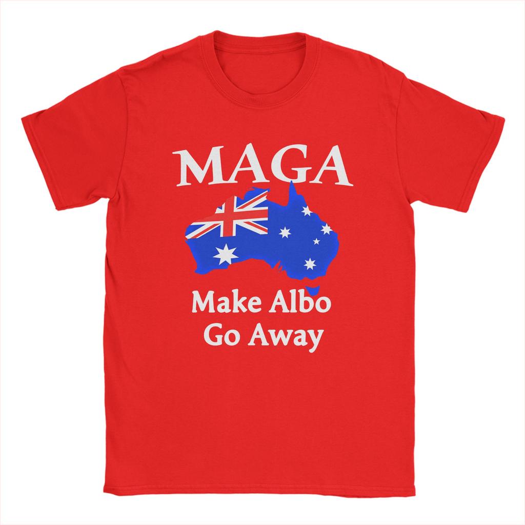 For Australia sake Make Albo Go Away Men T Shirt Novelty Tee Shirt Short Sleeve Crewneck T-Shirts Plus Size Clothing