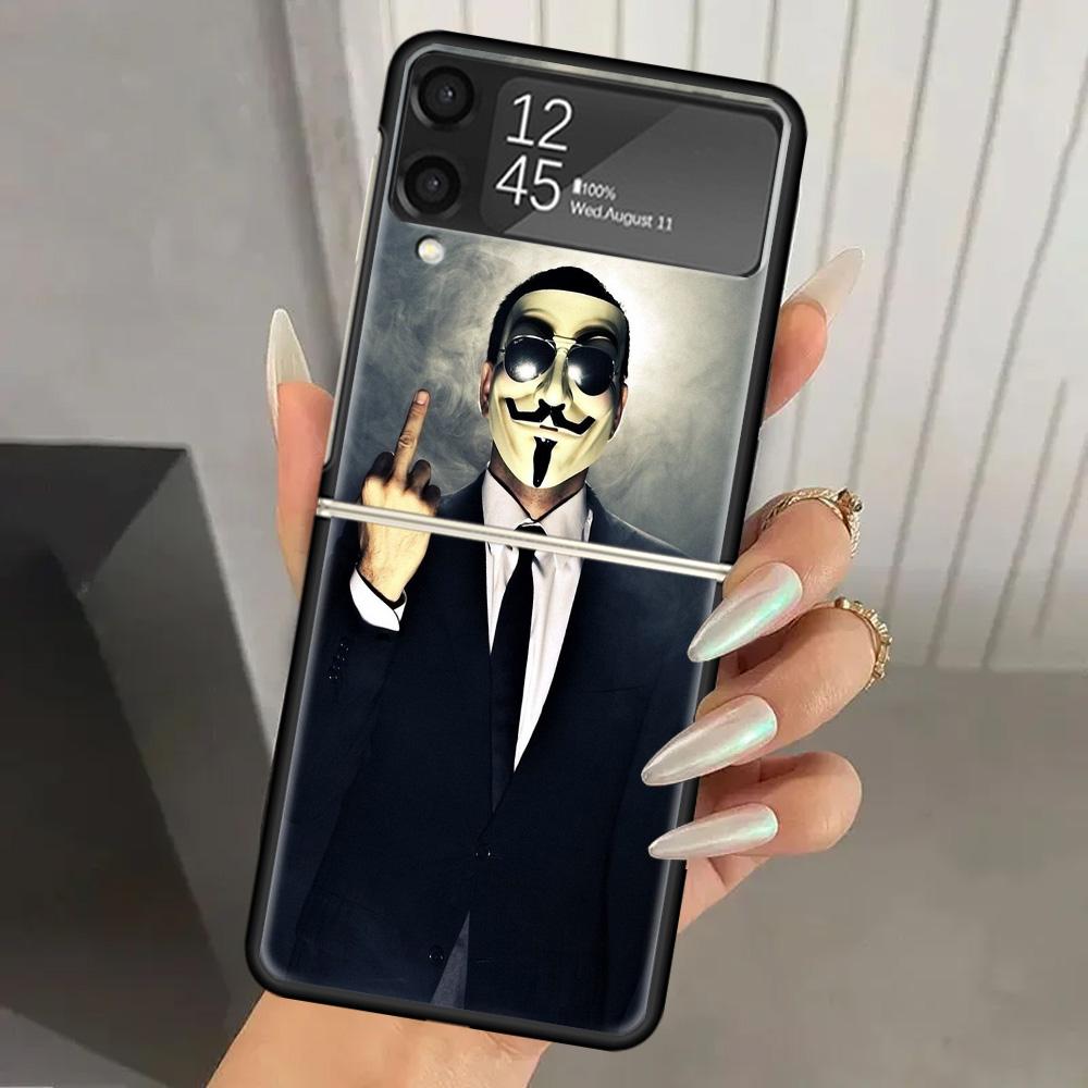 

Man Suit Shirt Tie Hard PC Phone Case For Samsung Galaxy Z Flip 7 6 5 4 3 Black ZFlip7 ZFlip6 Flip5 Flip4 Flip3 5G Print Cover G Samsung Z Flip 6