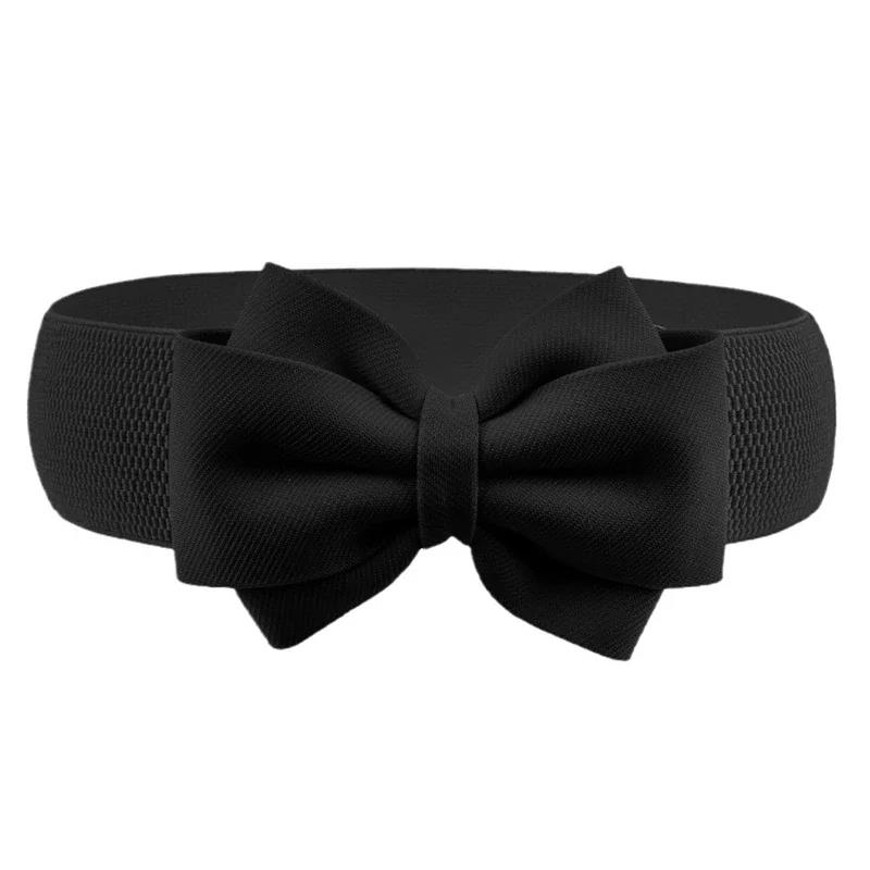 Practical Bow Waistband Elastic Wide Stretch Waist Belt for Girls Clothes Accessories Lady Dress