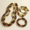 Dvacaman 2025 ZAA Vintage Women Necklaces Bracelet Set Trend Wooden Curved Splicing Choker Summer Boho Holiday Party Accessories