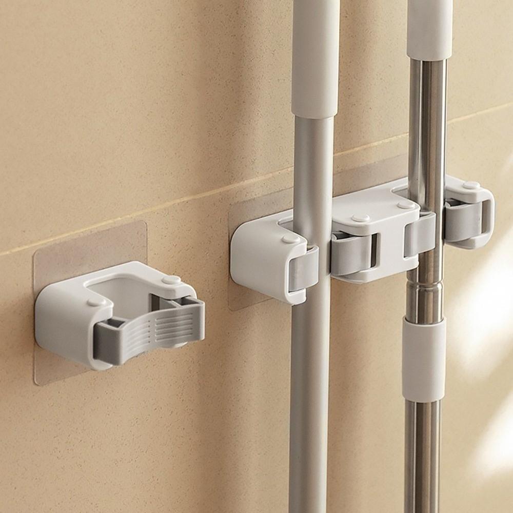 Plastic Mop Clip Hanging Mop Broom Holder Bathroom Hook Mop Storage Clips Rack Wall Mounted