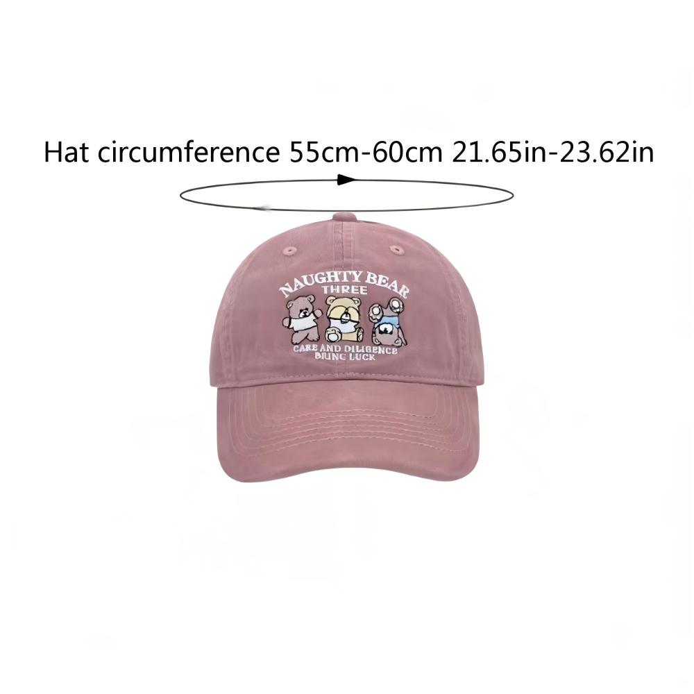 Women's Cotton Baseball Cap Letter Embroidery Color Block Design Korean Retro Style Cute Outdoor Casual Hat