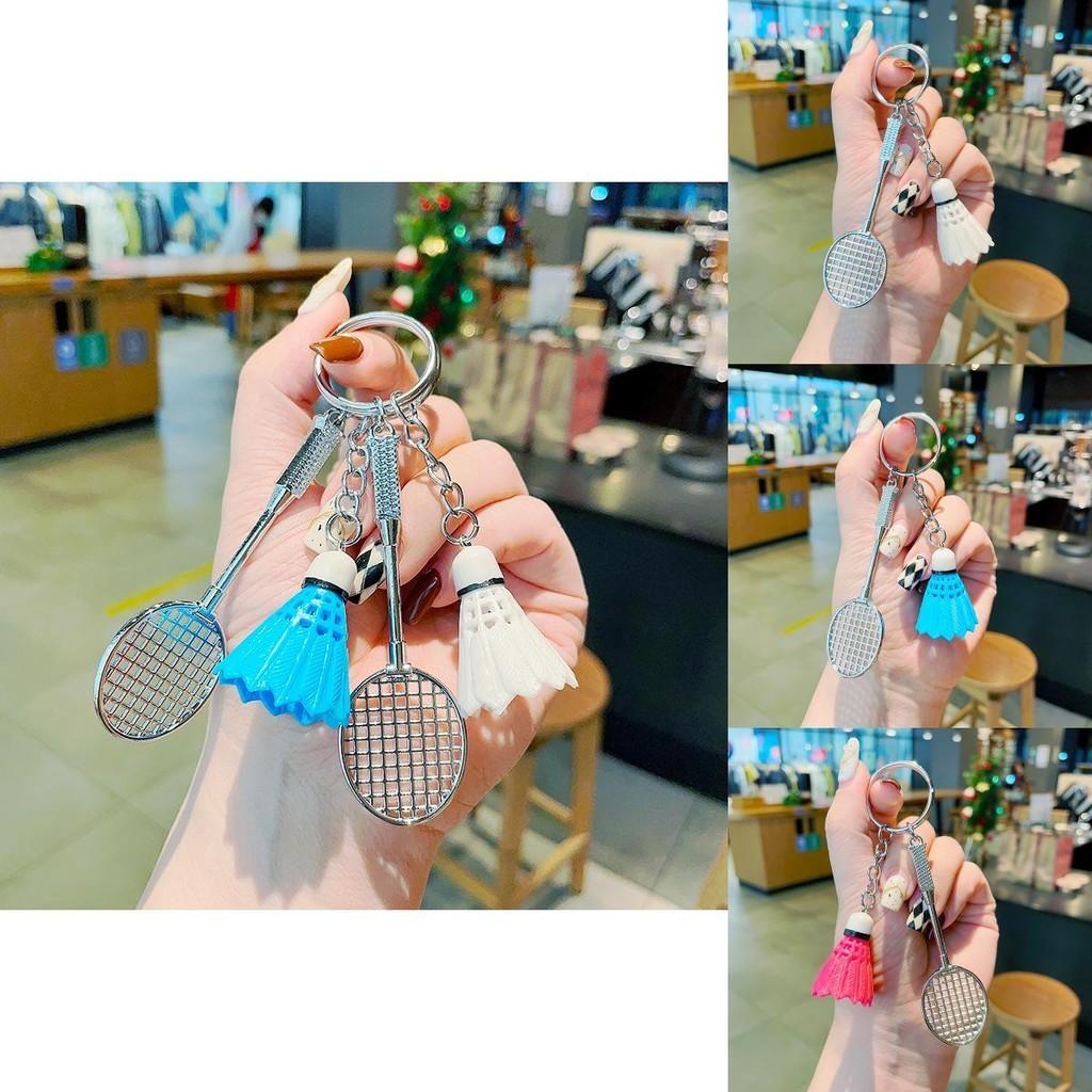 Realistic Metal Badminton Racket Keychain Perfect For Party Favors And Gifts
