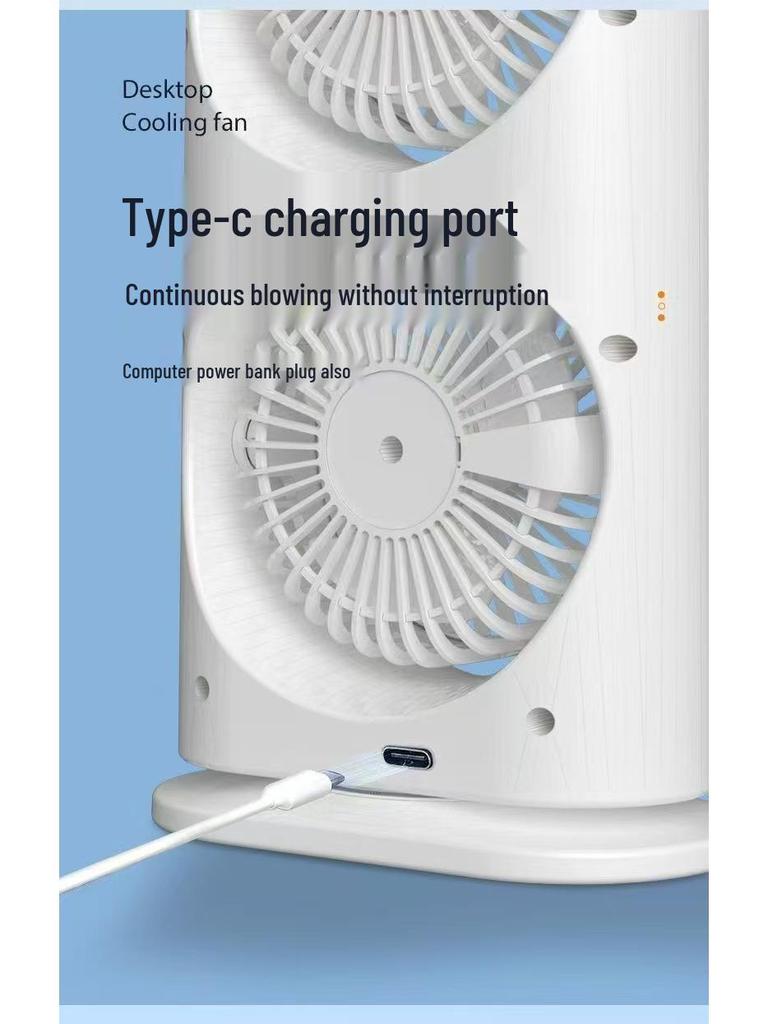 Leiser Dreikopf-Schreibtisch-Kühlventilator mit Dreifach-Sprühfunktion und Fernbedienung