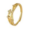 Niche Luxury Hypoallergenic Cubic Zirconia Four-Pointed Star Adjustable Women's Ring