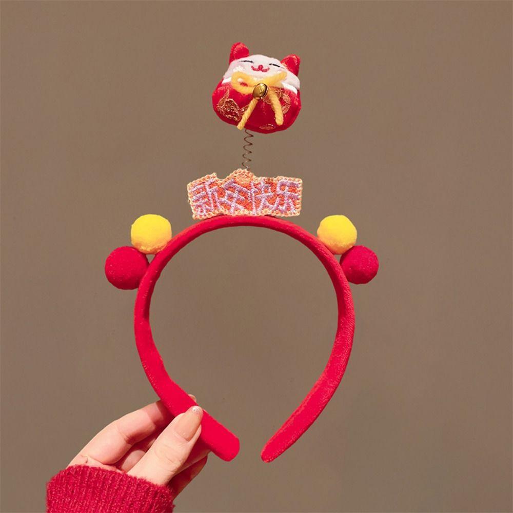 Cartoon Horse Hairband Mascot Plush Horse Headband Exquisite New Year Headband  Children