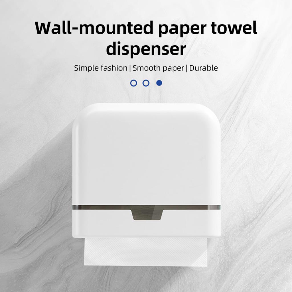 Paper Towel Dispenser Wall Mount Multifold Hand Paper Tissue Holder with Lock Waterproof Self Adhesive Tissue Box for