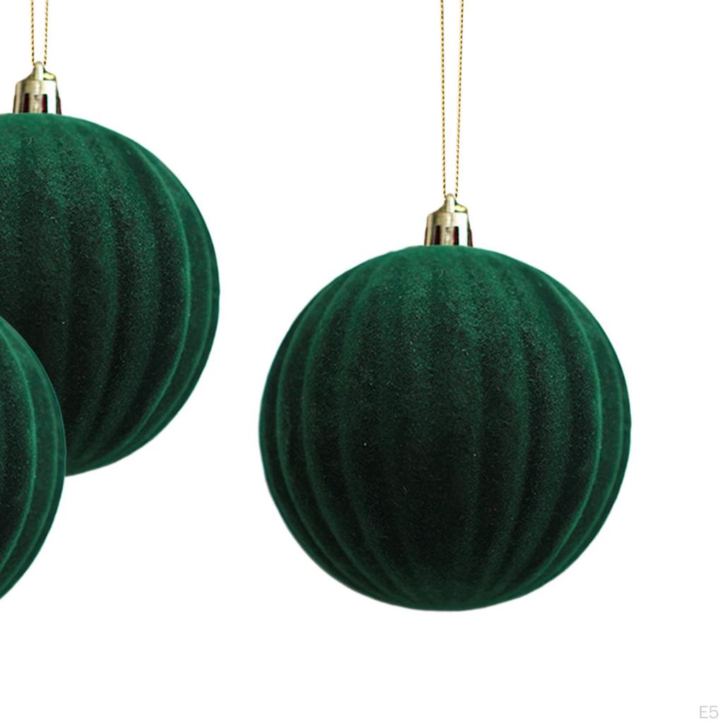 3 Pack of Flocked Christmas Baubles for Home Decor