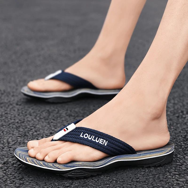 Fashion Summer Slippers Men Flip Flops Beach Sandals Non-slip Casual Flat Shoes 2024 Slippers Indoor House Shoes For Men Outdoor Slides