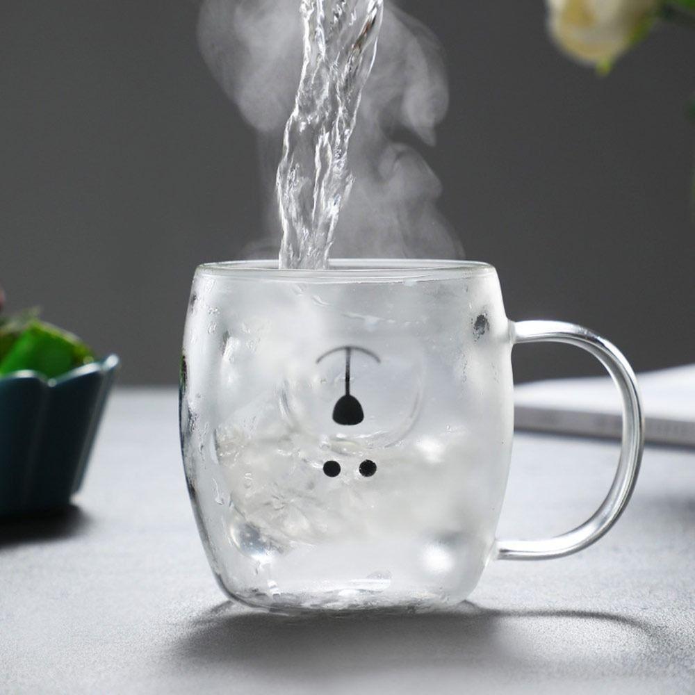 250-300ml Bär Cartoon Kaffeetasse Große Kapazität Kreative Glas Bär Tasse