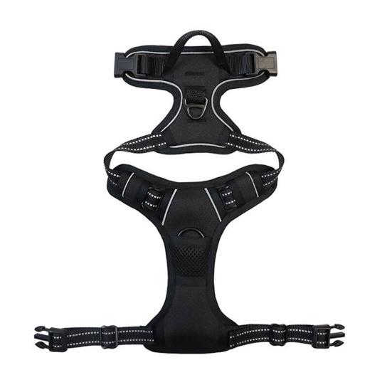 

Дихаюча регульована собача шлейка з ручкою, м яка, зі світловідбиваючими елементами, без ривка, з переднім кріпленням для прогулянок, тренувань, полювання S