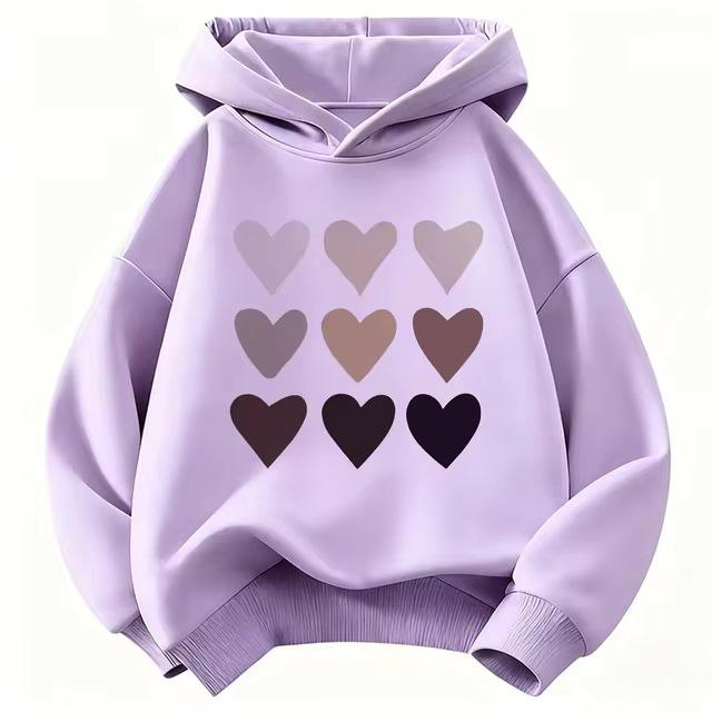 Kinder Niedlicher Herz-Harajuku-Hoodie - Jungen & Mädchen Herbst/Winter Lässiger Pullover