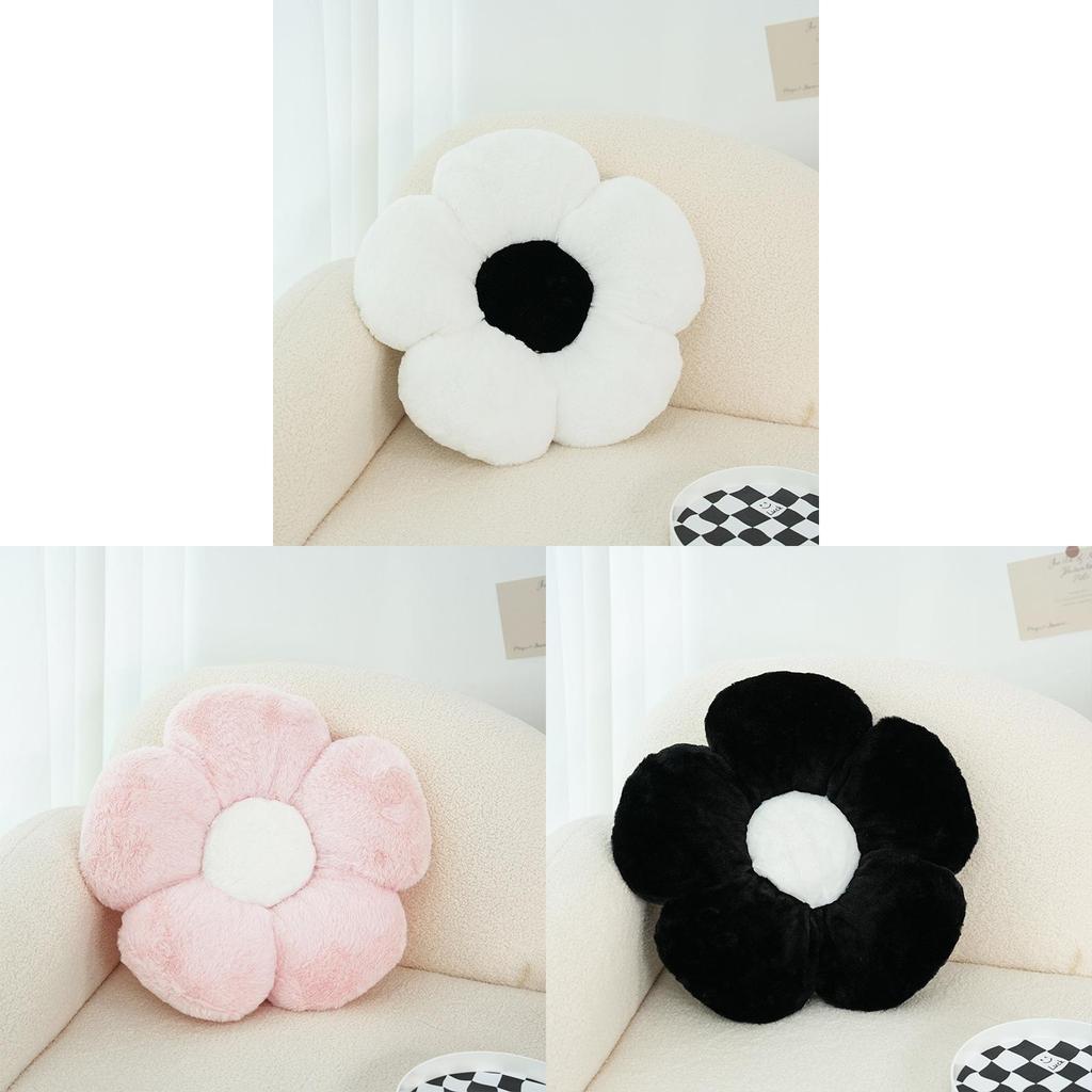 Modern Minimalist Flower Pillow With Plush Cover For Living Room Sofa Decor