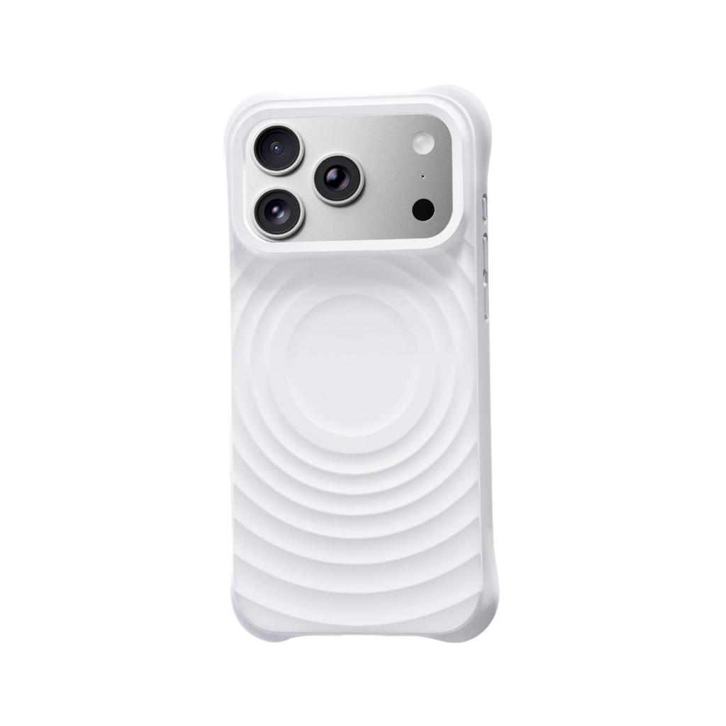 Compatible with Apple iPhone 17 Pro Max Magnetic Wave Pattern Silicone Phone Case with Camera Button Protection.