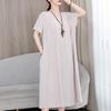 Abiti eleganti taglie forti per donna Abito lungo vintage a maniche corte allentato casual