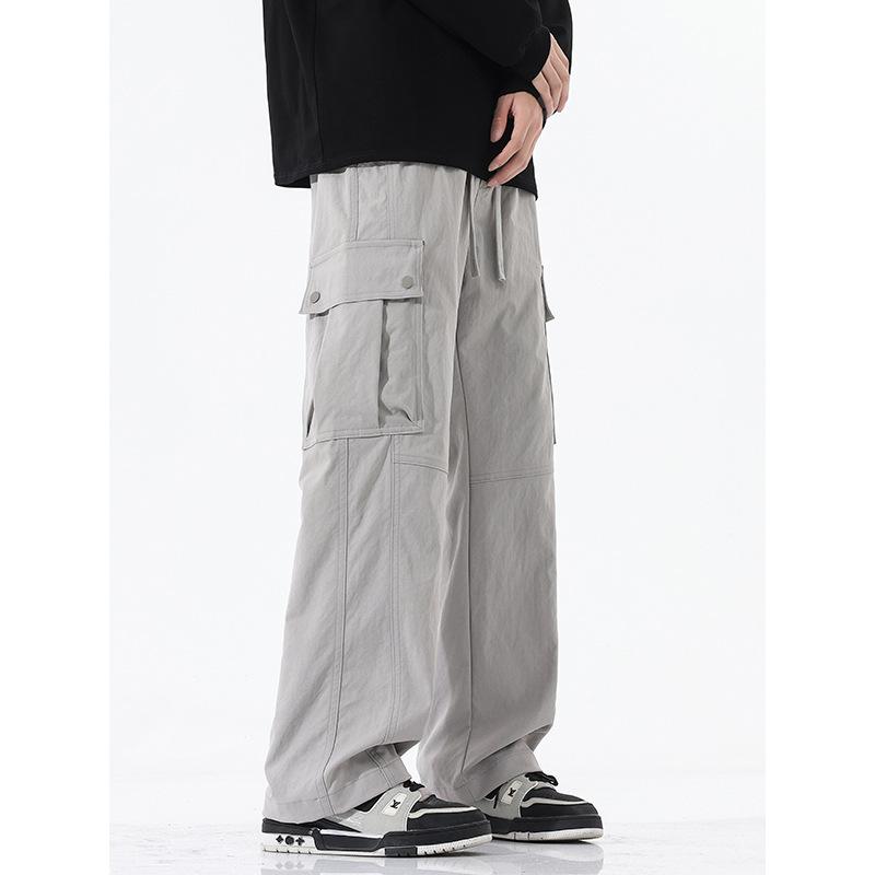Spring New Loose Wide-leg Overalls Men's American Outdoor Trendy Straight-leg Casual Pants Men's