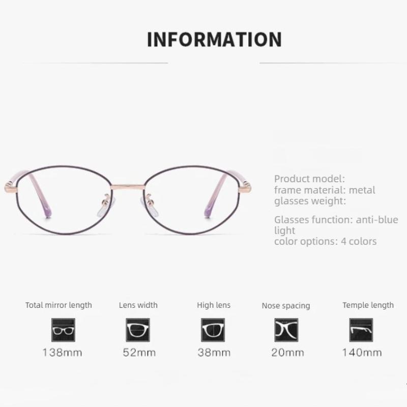 Metall Ovaler Rahmen Photochrome Myopie Brille Damen INS Stil Blaulichtblockierend Minus Dioptrien Brillen Dioptrien 0 Bis -4.0