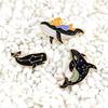 European and American Cute Whale Enamel Brooch with Blingbling Details