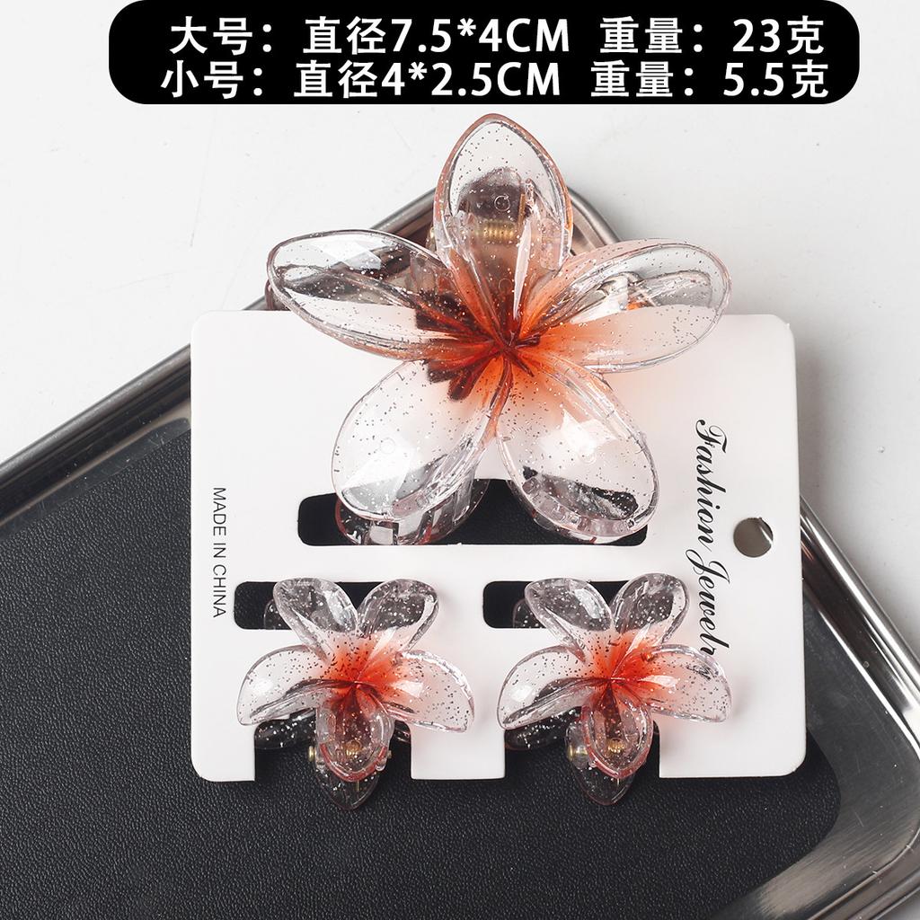 2025 New Egg Flower Grab Clip Retro Color Flower Hair Claw Clip Lady Side Grab Half Grab Back Head Shark